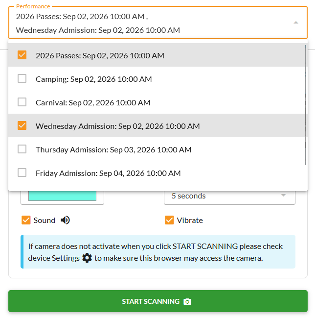 Ticket bundle inside registration event