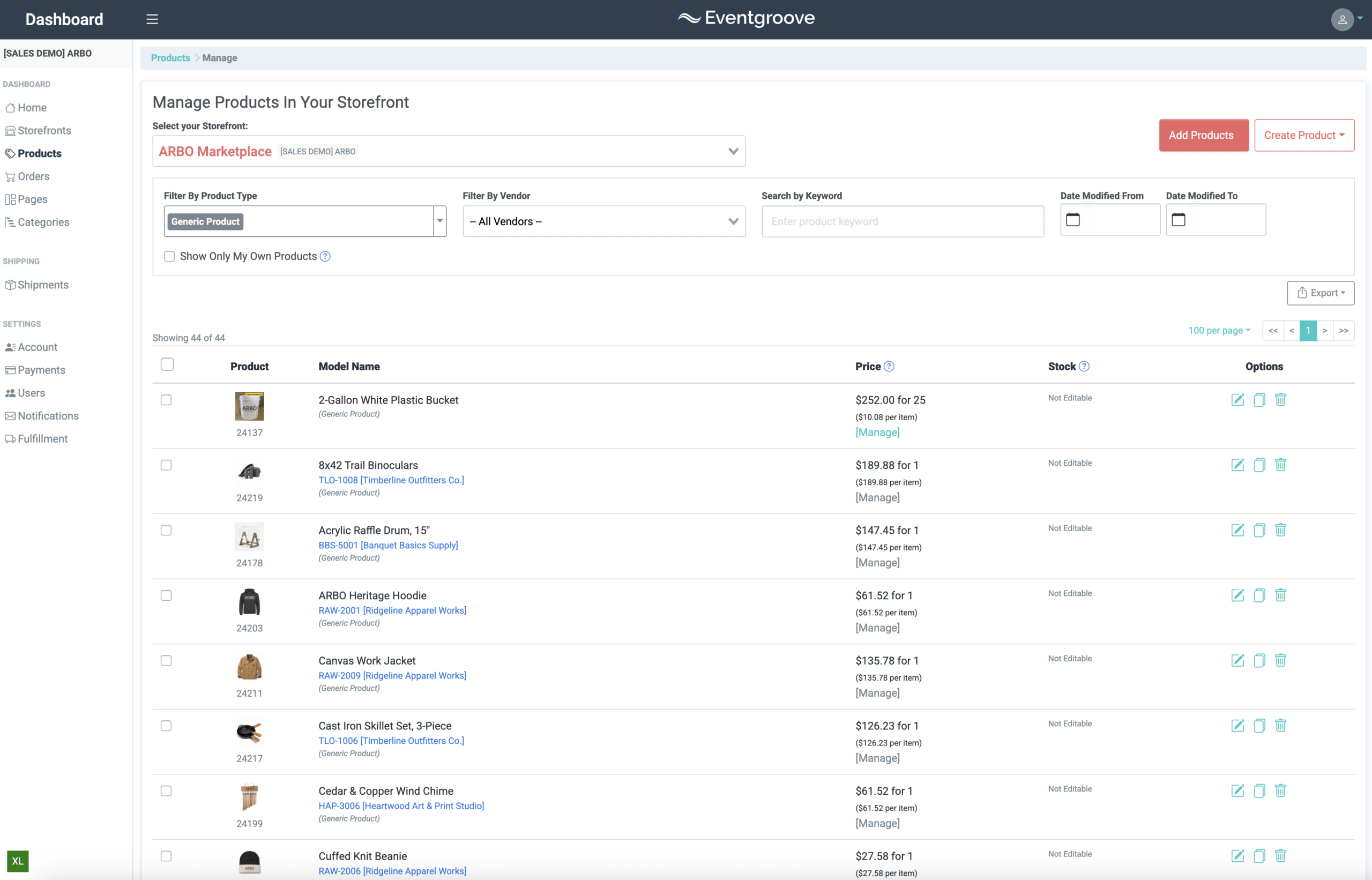 Marketplace-dashboard Conservation nonprofit running an online raffle fundraiser