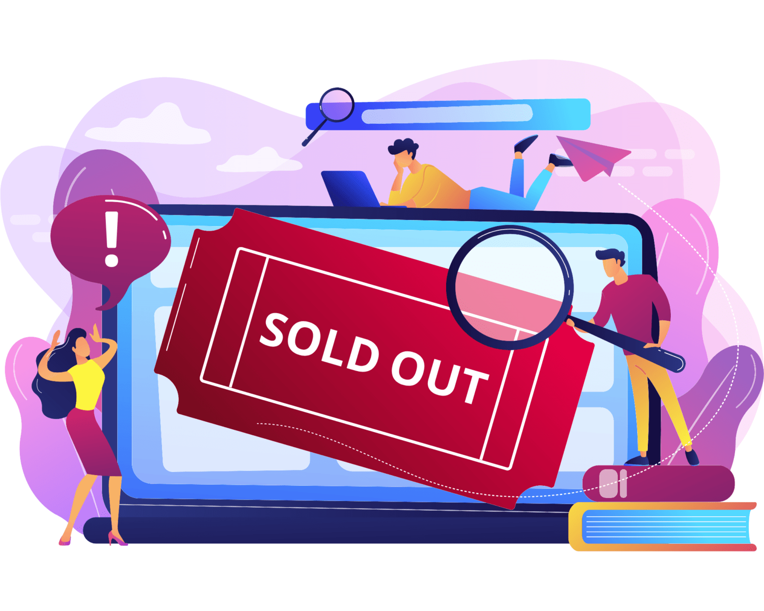 A graphic depicting sold out tickets