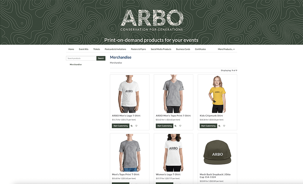 Nonprofit product page