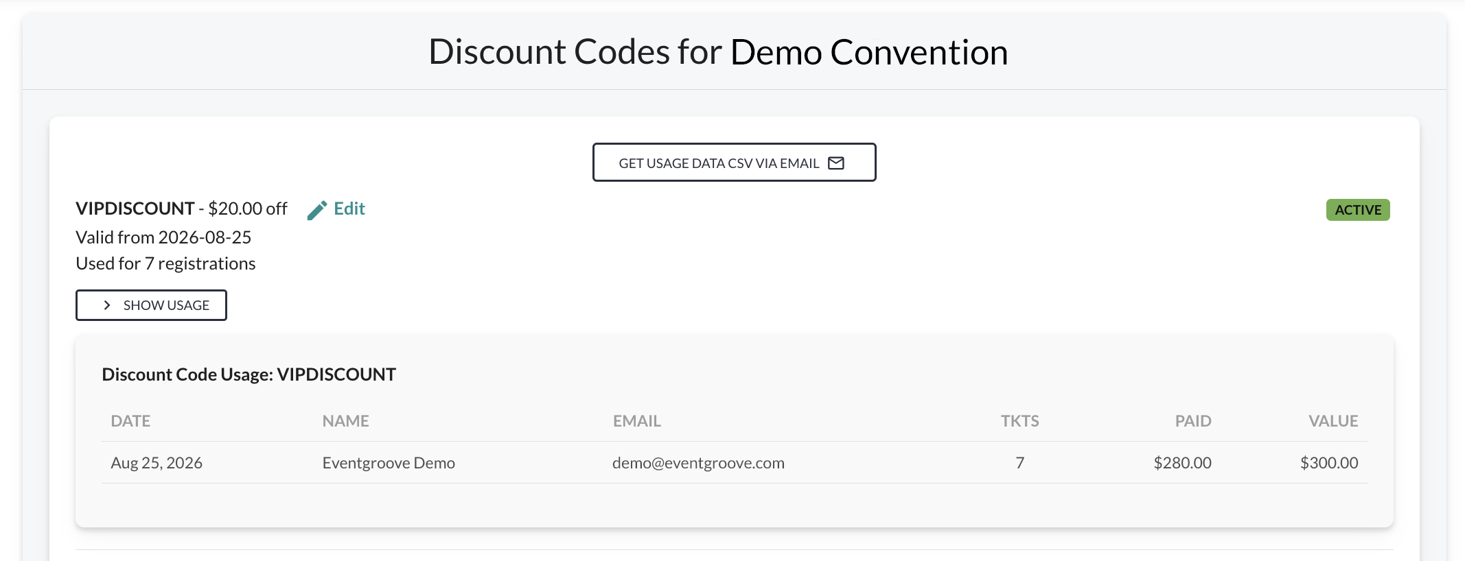 Ticket bundle inside registration event