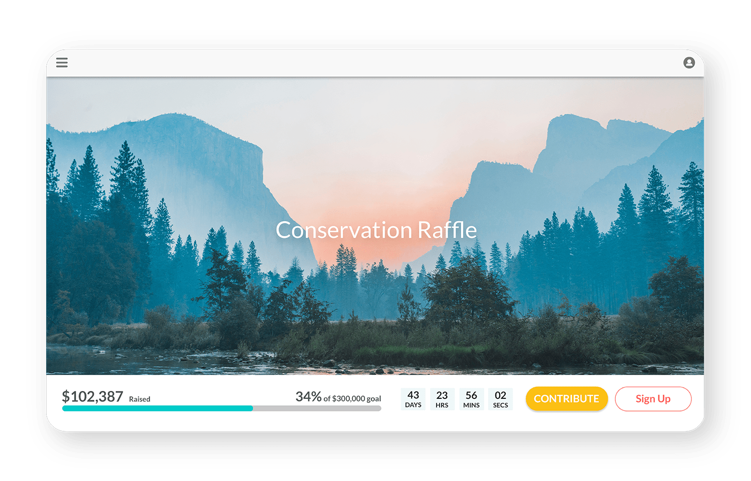 Conservation nonprofit running an online raffle fundraiser
